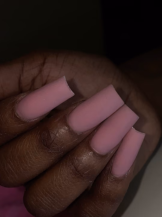 Apex Building, Duck, Matte — nail work by Olaiya Beauty