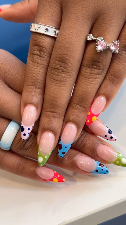 Dot Work, French Manicure, Hand Painting — nail work by BEELLAGIO NAIL, WAX, & LASH BAR