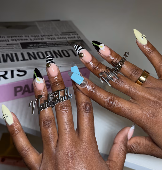 3d Sculpting, Chrome, Nail Extensions, Hand Painting — nail work by NAIL TALK MIDTOWN(GEORGIA TECH)