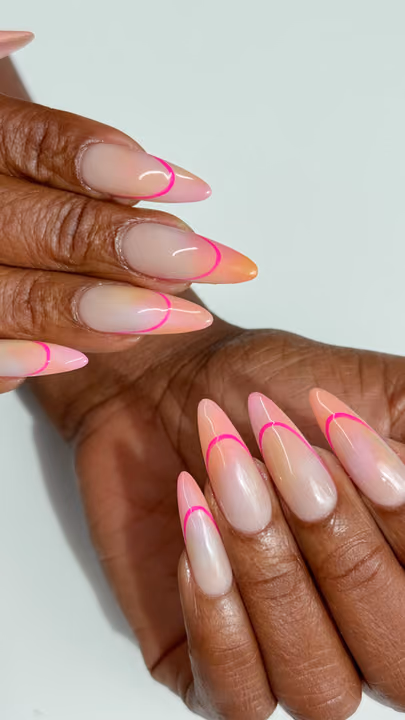 Airbrush, Line Art, Stiletto — nail work by Taylor Le