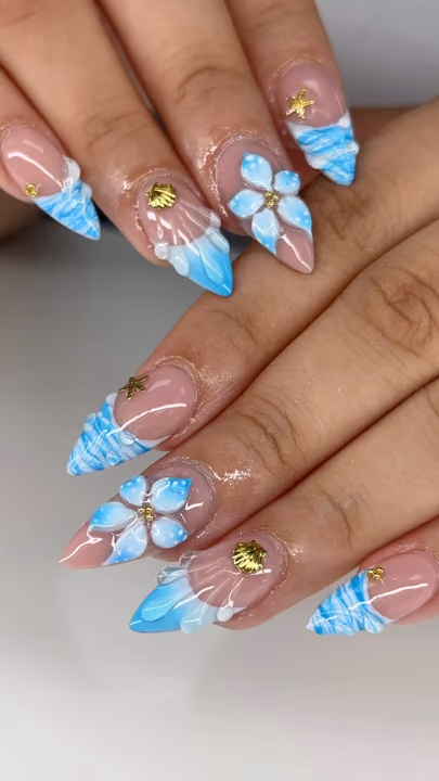 3d Sculpting, Charm Placement, Stiletto, Textured Finish — nail work by GT NAILS Duluth, Ga
