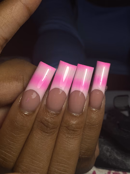 Airbrush, Duck, French Manicure — nail work by Norcross nail tech