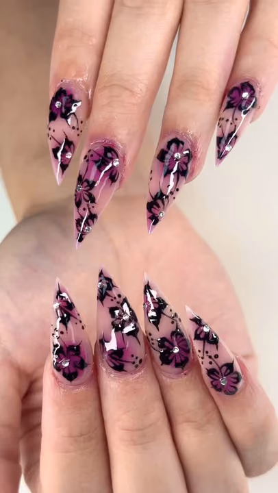 3d Sculpting, Hand Painting, Stiletto — nail work by GT NAILS Duluth, Ga