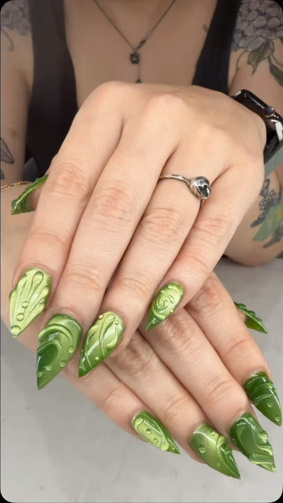 3d Sculpting, Encapsulation, Stiletto — nail work by Blanc Nail Bar