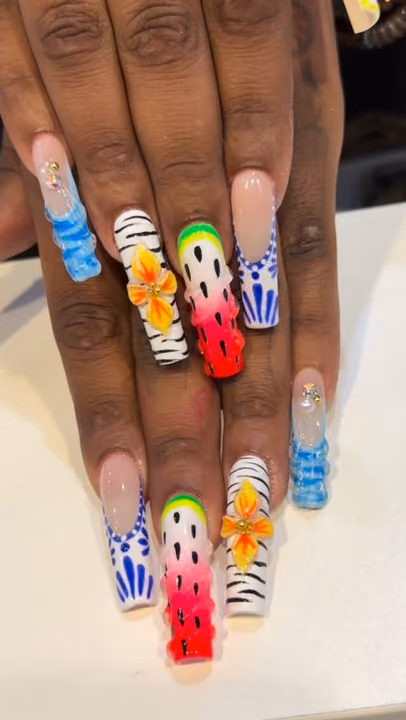 3d Sculpting, Encapsulation, Mixed Media, Nail Extensions — nail work by BEELLAGIO NAIL, WAX, & LASH BAR