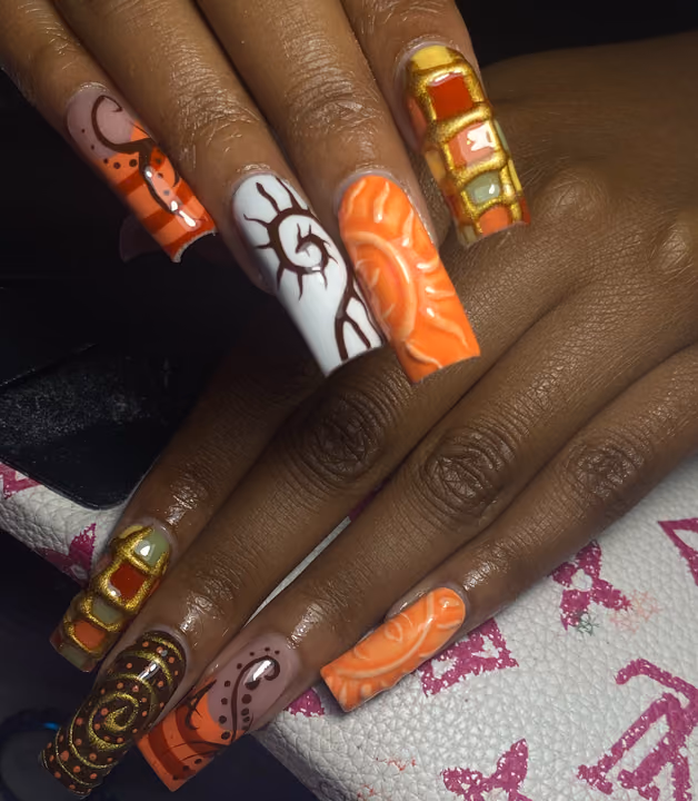 3d Sculpting, Encapsulation, Hand Painting — nail work by Norcross nail tech