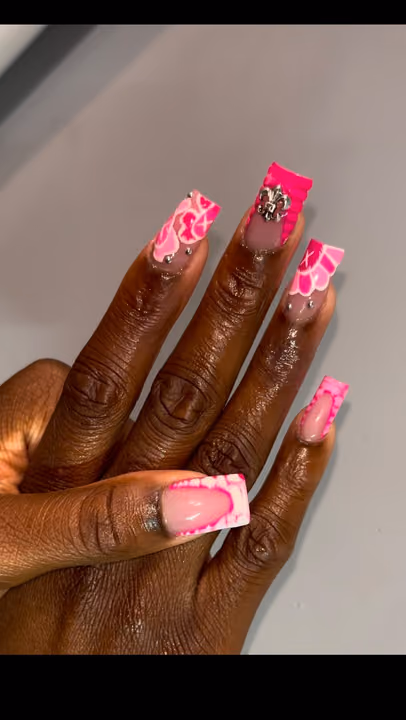 3d Sculpting, Airbrush, Hardware Placement — nail work by ATL Nail Tech
