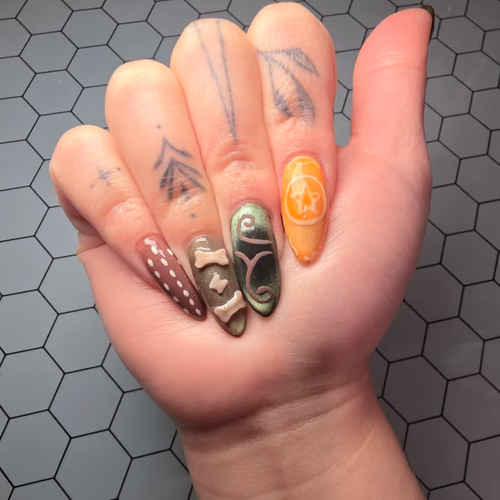 3d Sculpting, Hand Painting — nail work by Kat