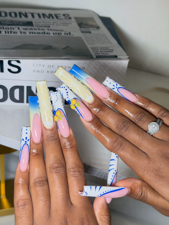 3d Sculpting, Airbrush, Encapsulation, Extra Long Length — nail work by NAIL TALK MIDTOWN(GEORGIA TECH)