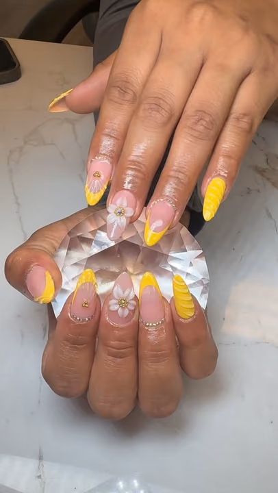 3d Sculpting, French Manicure, Rhinestone Placement, Sweater Texture — nail work by Nails by Gracie
