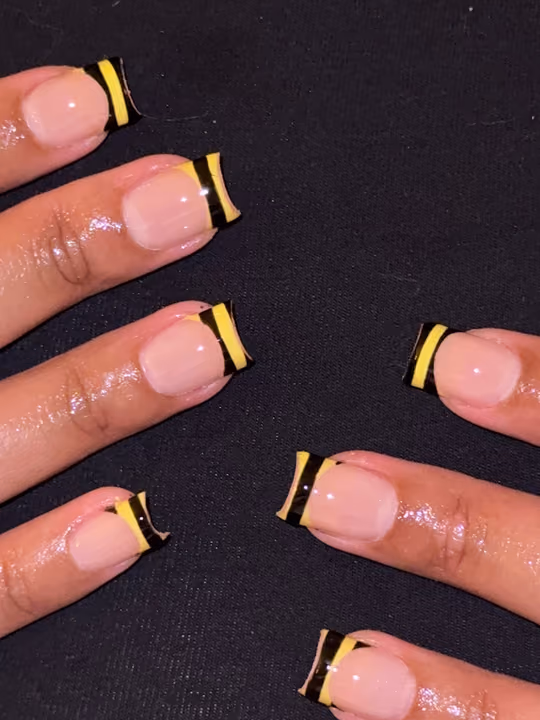 Line Art, Duck, French Manicure — nail work by MALIA M