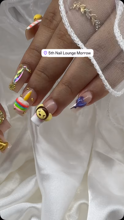 3d Sculpting, Character Art, Gem Placement — nail work by 5Th Nail Lounge Morrow