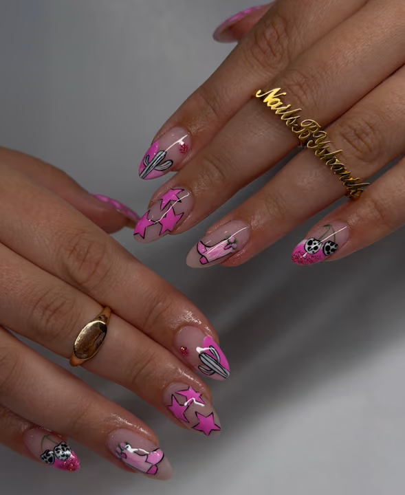 Character Art, Hand Painting, Line Art — nail work by Nails By Sharik