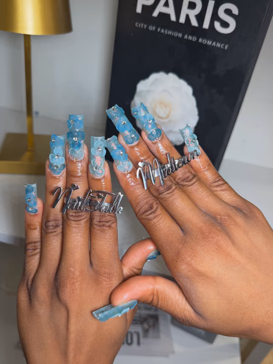 3d Sculpting, Duck, Extra Long Length, Hand Painting — nail work by NAIL TALK MIDTOWN(GEORGIA TECH)