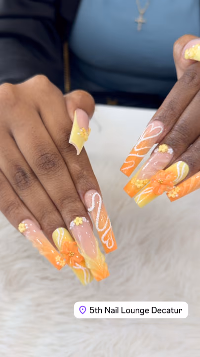 3d Sculpting, Airbrush, Hand Painting — nail work by 5th Nail Lounge Decatur