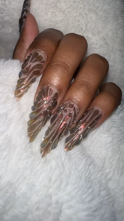 3d Sculpting, Chrome, Nail Extensions, Stiletto — nail work by Sophy’s Nail Lab