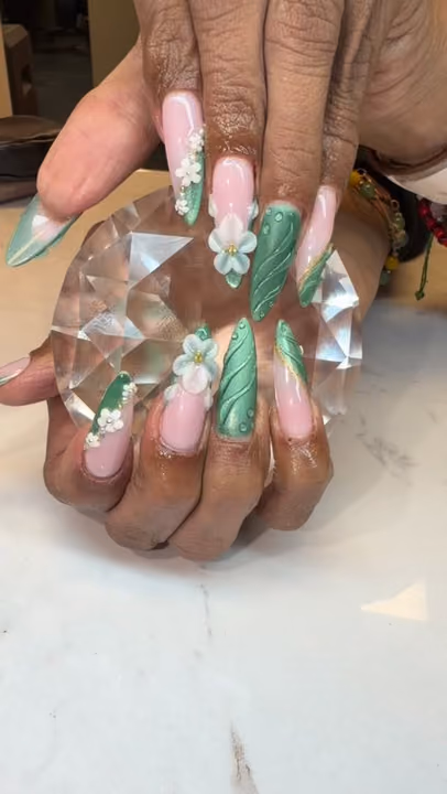 3d Sculpting, Acrylic, Textured Finish — nail work by Nails by Gracie