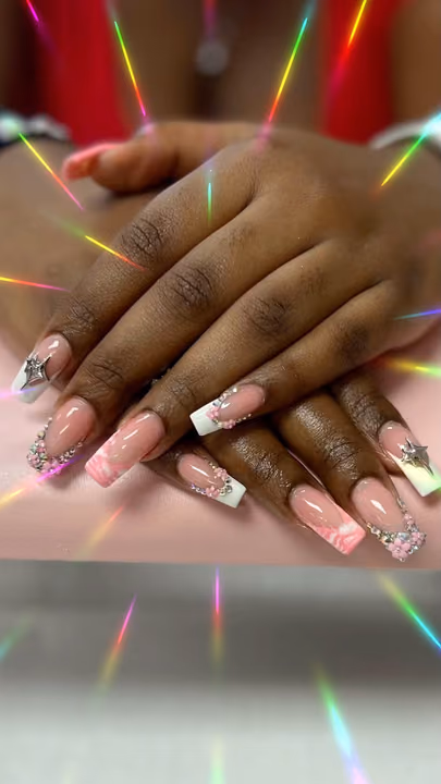 Encapsulation, French Manicure, Hardware Placement, Rhinestone Placement — nail work by just nails