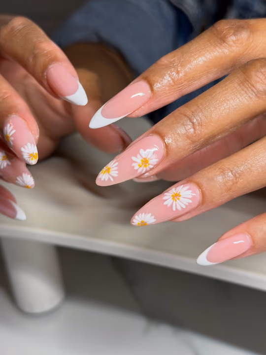 Hand Painting, French Manicure, Stiletto — nail work by Nails By Yoko.