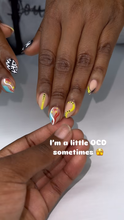 Abstract Art, Dot Work, Line Art — nail work by Nailed By Christel