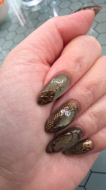 3d Sculpting, Relief Art, Textured Finish — nail work by Kat