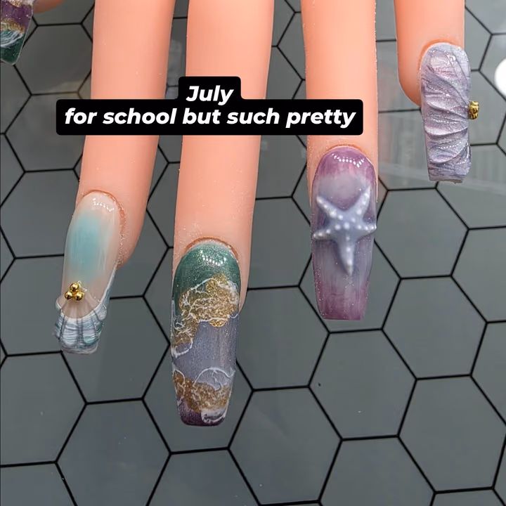3d Sculpting, Chrome, Encapsulation, Textured Finish — nail work by Kat