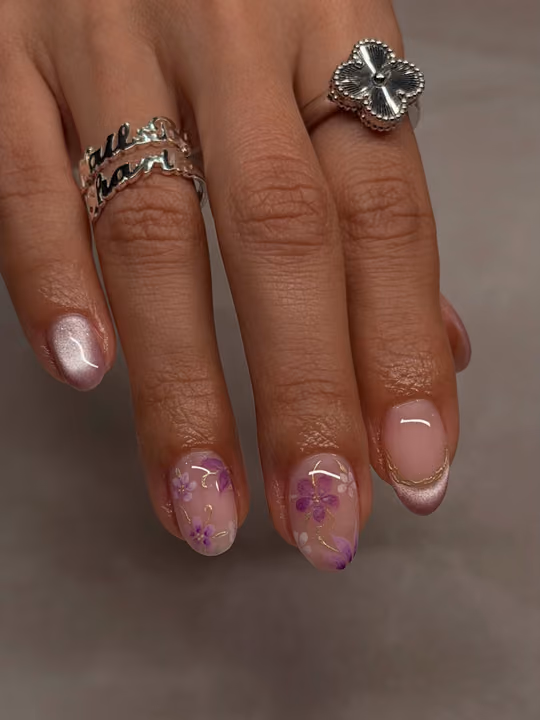 Cat Eye, Hand Painting — nail work by Nails By Sharik