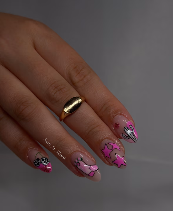 Character Art, Hand Painting, Line Art — nail work by Nails By Sharik