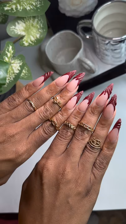 3d Sculpting, French Manicure, Stiletto, Structured Gel — nail work by NAIL TALK MIDTOWN(GEORGIA TECH)