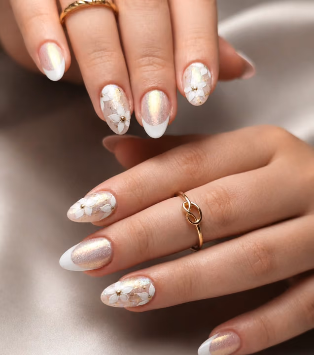 3d Sculpting, Chrome, French Manicure — nail work by Ambiance Nail Bar