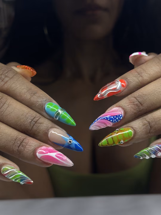 3d Sculpting, Encapsulation, Piercing — nail work by Nails by Cody