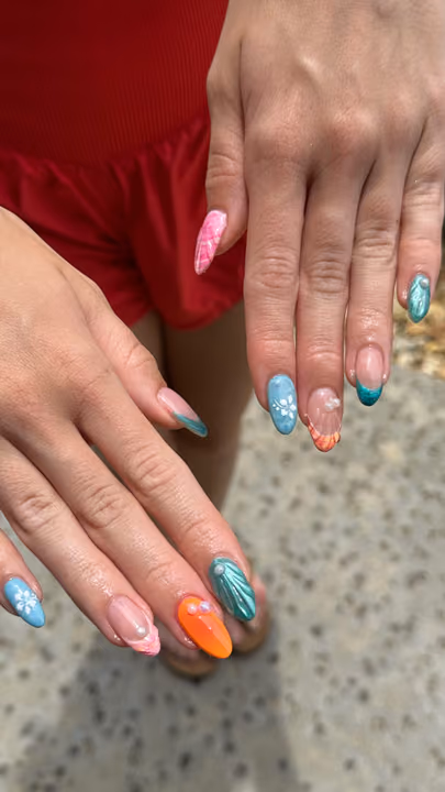 3d Sculpting, Charm Placement, Hand Painting, Textured Finish — nail work by Natural Nail Theory