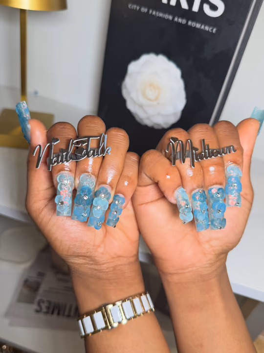 3d Sculpting, Duck, Extra Long Length, Hand Painting — nail work by NAIL TALK MIDTOWN(GEORGIA TECH)