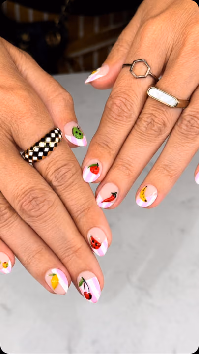 French Manicure, Line Art, Hand Painting — nail work by Blanc Nail Bar