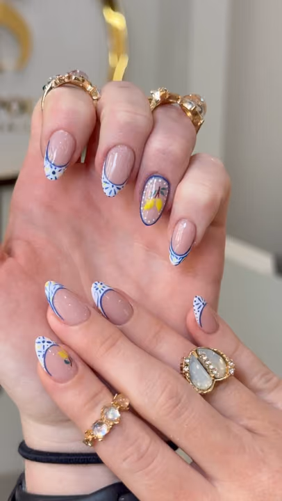 French Manicure, Hand Painting — nail work by Cliff Nail Art