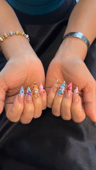 3d Sculpting, Charm Placement, Encapsulation, Stiletto — nail work by Lush Nail Bar Grant Park