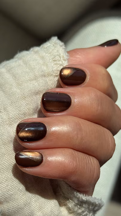 Cat Eye, Hand Painting, Magnetic Gel — nail work by Flair Nail & Beauty Bar