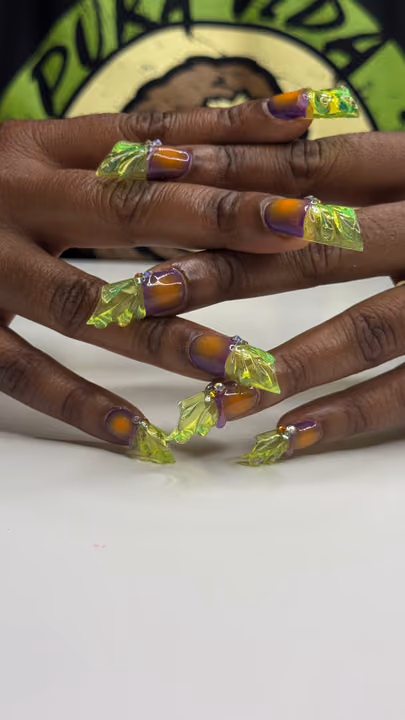 3d Sculpting, Chrome, Encapsulation, Stiletto — nail work by Nails by Cody