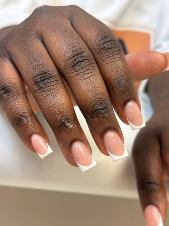 French Manicure, Structured Gel — nail work by Nails By Yoko.