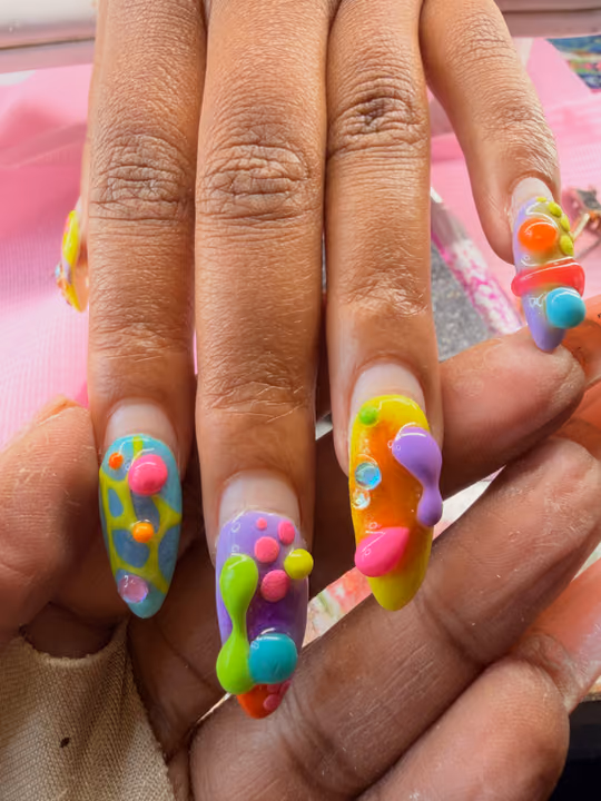 3d Sculpting, Encapsulation, Textured Finish — nail work by Rachel Odom
