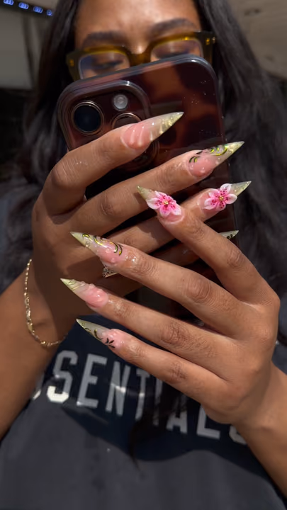 3d Sculpting, Encapsulation, Extreme Length, Stiletto — nail work by Clayton County- Black owned