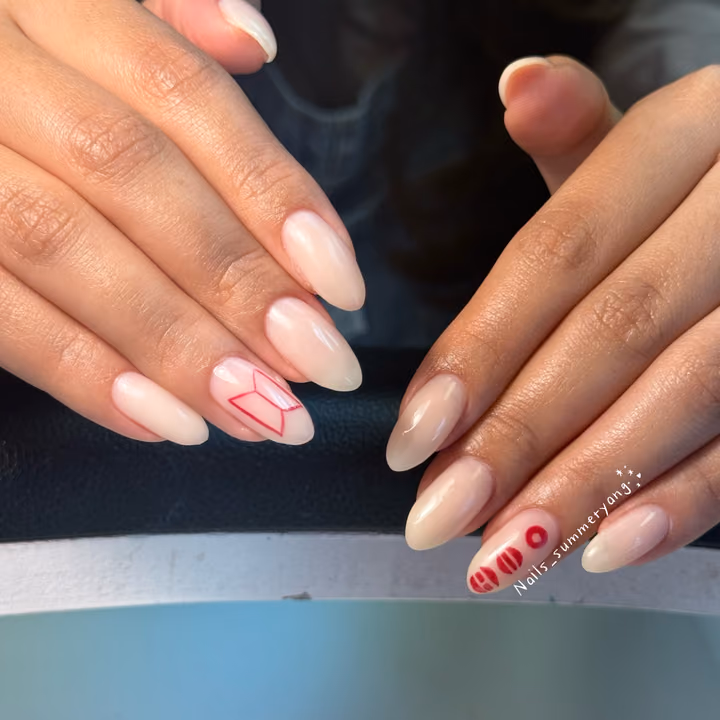 Lettering, Structured Gel — nail work by Atlanta Nail Tech