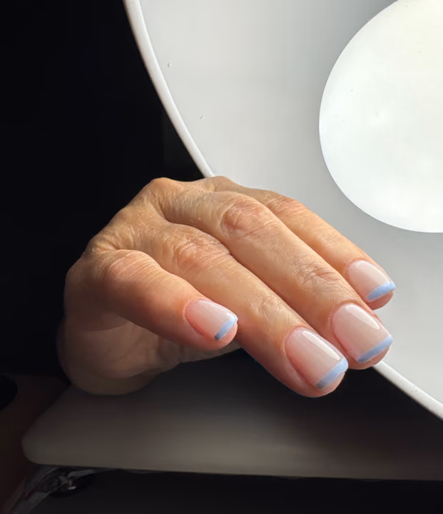 French Manicure, Structured Gel — nail work by Keilastudio