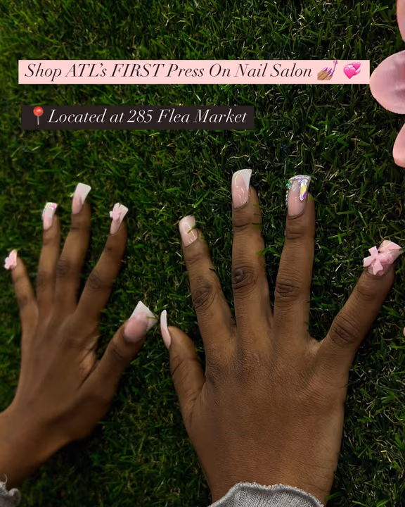 3d Sculpting, Charm Placement, French Manicure, Rhinestone Placement — nail work by Bpressed Atl