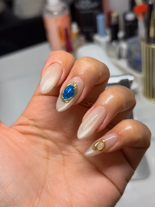 3d Sculpting, Gem Placement, Hard Gel — nail work by Nails By Yoko.
