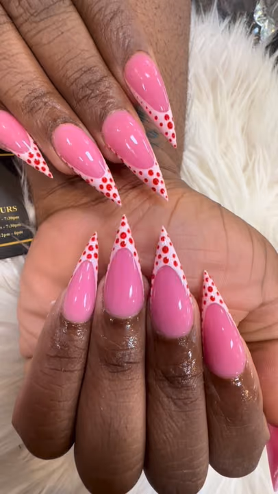 French Manicure, Dot Work, Stiletto — nail work by Shark Nail Bar