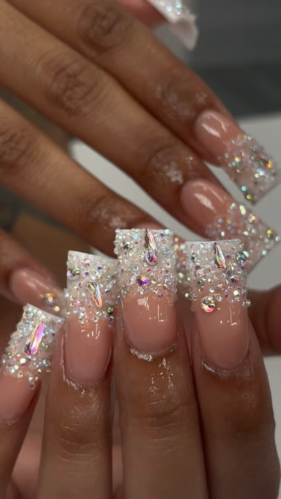 Crystal Placement, Ombre — nail work by Skyler Floyd