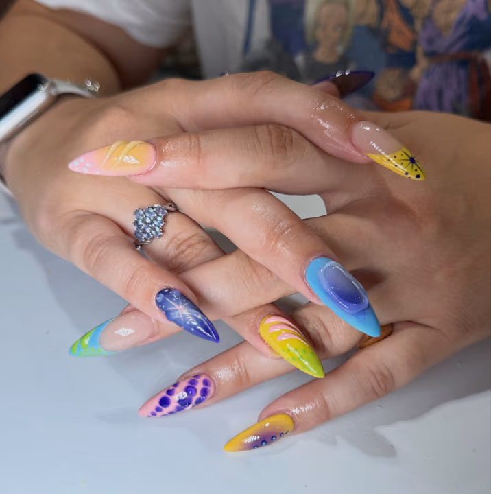 3d Sculpting, Airbrush, Encapsulation, Hand Painting — nail work by NAIL TALK MIDTOWN(GEORGIA TECH)