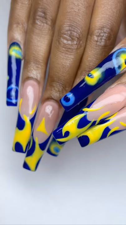 Encapsulation, Hand Painting, Extreme Length — nail work by LD Nail Salon