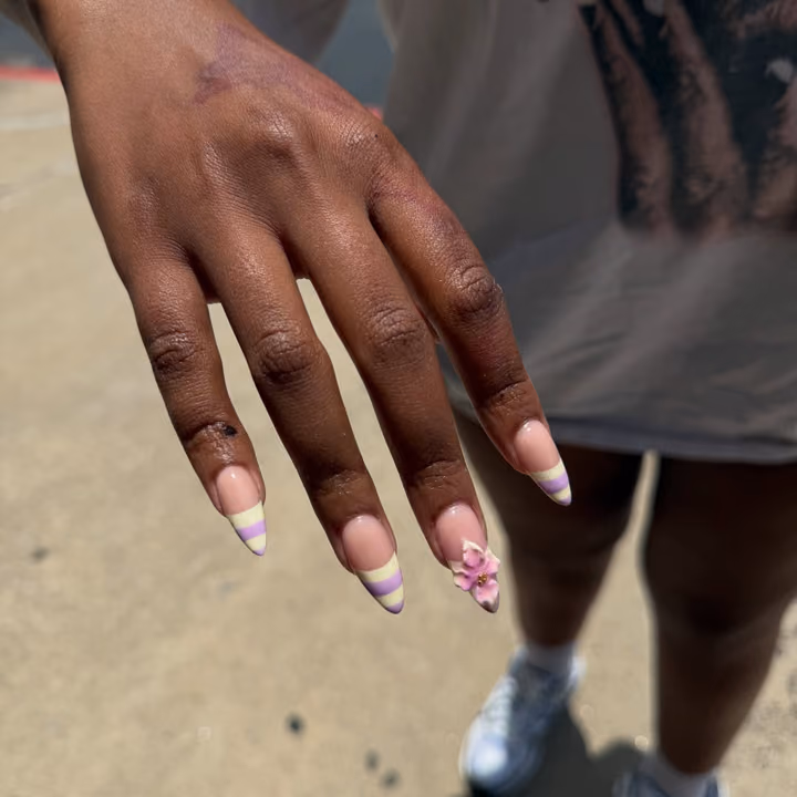 3d Sculpting, Almond, French Manicure, Hand Painting — nail work by Clayton County- Black owned